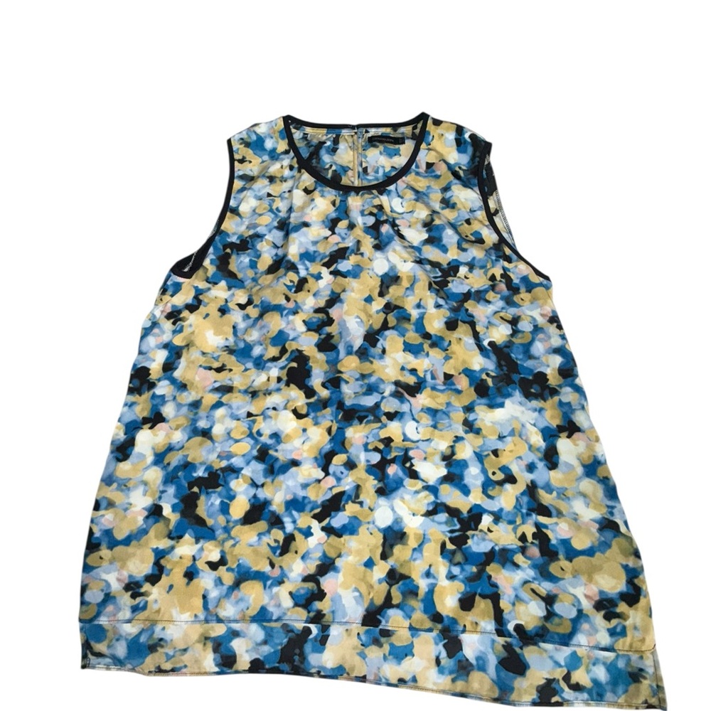 🔥3/$30 🔥 Calvin Klein Jeans Multicolor Blue Yellow Black Sleeveless Blouse Top S